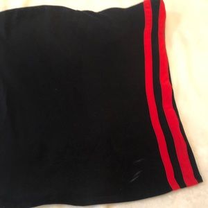Express Tops - Express black tube-top with red stripe Express Tops - Express black tube-top with red stripe